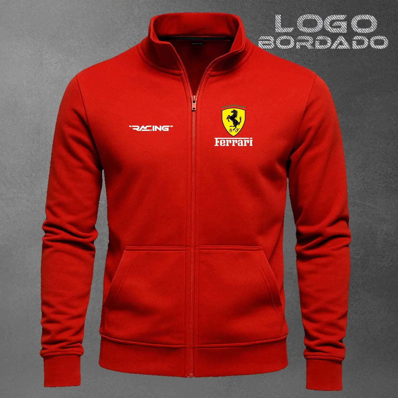 Buzo cuello alto de Ferrari con logos bordados COLECCIÓN UNICA🔥 Solo por hoy con el 30% DCTO