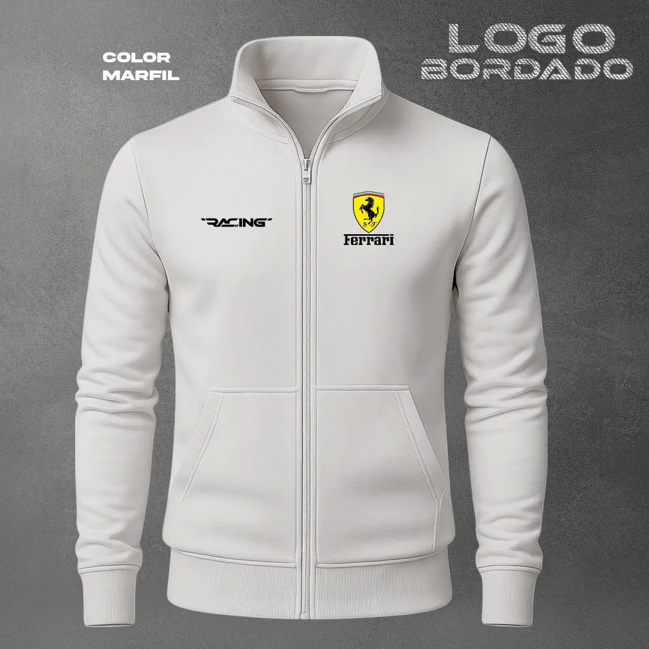 Buzo cuello alto de Ferrari con logos bordados COLECCIÓN UNICA🔥 Solo por hoy con el 30% DCTO