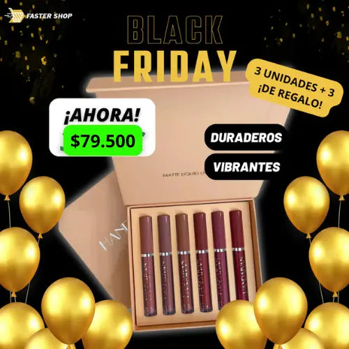 OFERTA BLACK FRIDAY I 3 UNIDADES MÁS 3 UNIDADES DE REGALO I LABIALES MATE